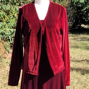 Burgundy velvet shrug